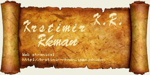 Krstimir Rkman vizit kartica